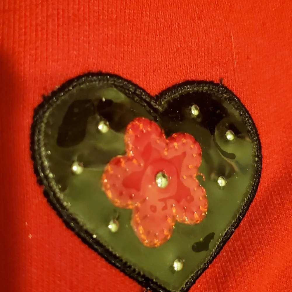 Copper Key Girls‎ Red and Black Heart Ruffle Zip Jacket Size 3T